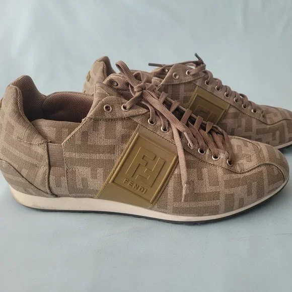 Fendi | Shoes | Fendi Zucca Print Mens Lowtop Sneakers Beige